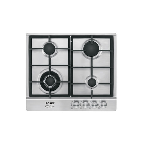 Parrilla gas empotrable 60 cm, 4 quem, acero inox, RIVIERA