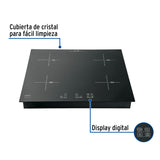 Parrilla Inducción Empotrable 60 cm, 4 Quem, Vidrio, Riviera