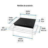 Parrilla Inducción Empotrable 60 cm, 4 Quem, Vidrio, Riviera