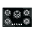 Parrilla gas empotrable 75 cm, 5 quem, vidrio negro, RIVIERA