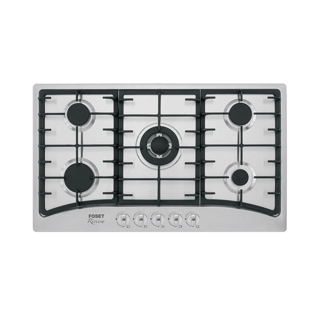 Parrilla gas empotrable 90 cm, 5 quem, acero inox, RIVIERA