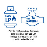 Parrilla Gas Empotrable 90 cm, 5 Quem, Lateral, Inox, Riviera