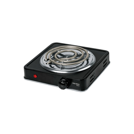 Parrilla eléctrica 1 quemador en espiral, negra, BASIC