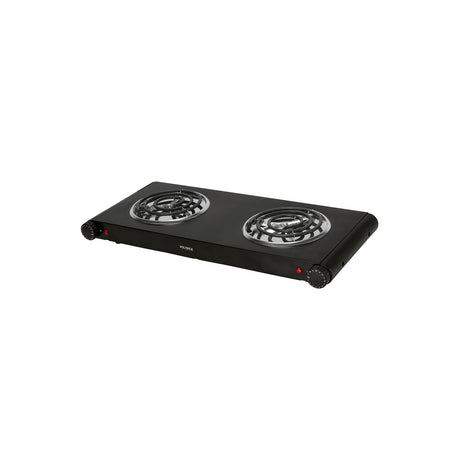 Parrilla eléctrica 2 quemadores en espiral, negra, Volteck