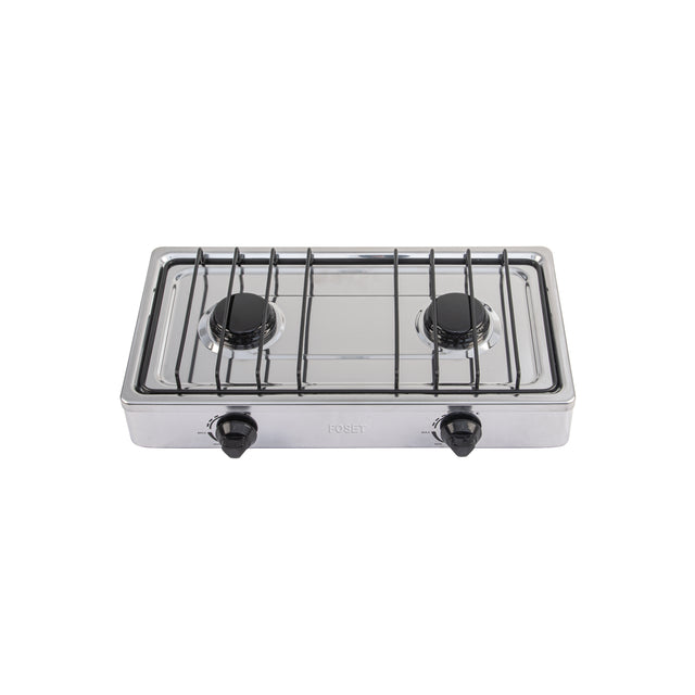 Parrilla de gas de sobreponer 2 quemadores, inox, Foset