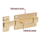 Pasador de Barra Plana 4' Acabado Latón, Hermex