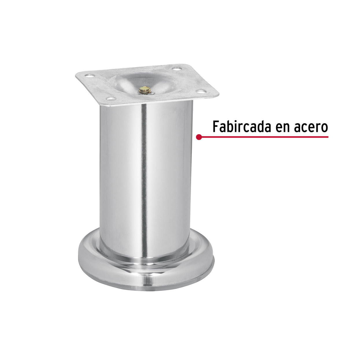 Pata para Sofá y Mueble, Cromo, 100 mm Altura, Hermex