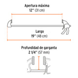 Prensa de Ajuste Rápido de 12'con Cuerpo de Nylon, Truper
