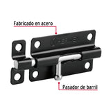Pasador de Barril 4' de Acero Acabado Negro, Hermex