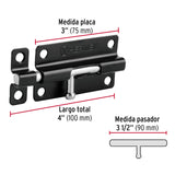 Pasador de Barril 4' de Acero Acabado Negro, Hermex