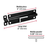 Pasador de Barril 6' de Acero Acabado Negro, Hermex