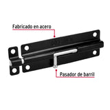 Pasador de Barril 6' de Acero Acabado Negro, Hermex