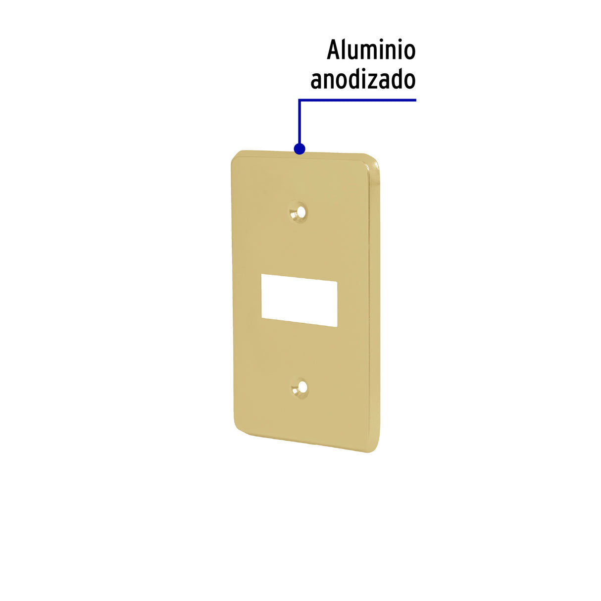 Placa 1 Módulo, de Aluminio, Línea Económica, Volteck