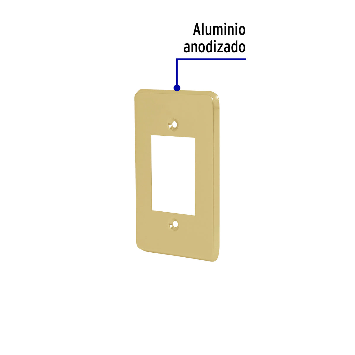 Placa 3 Módulos, de Aluminio, Línea Económica, Volteck