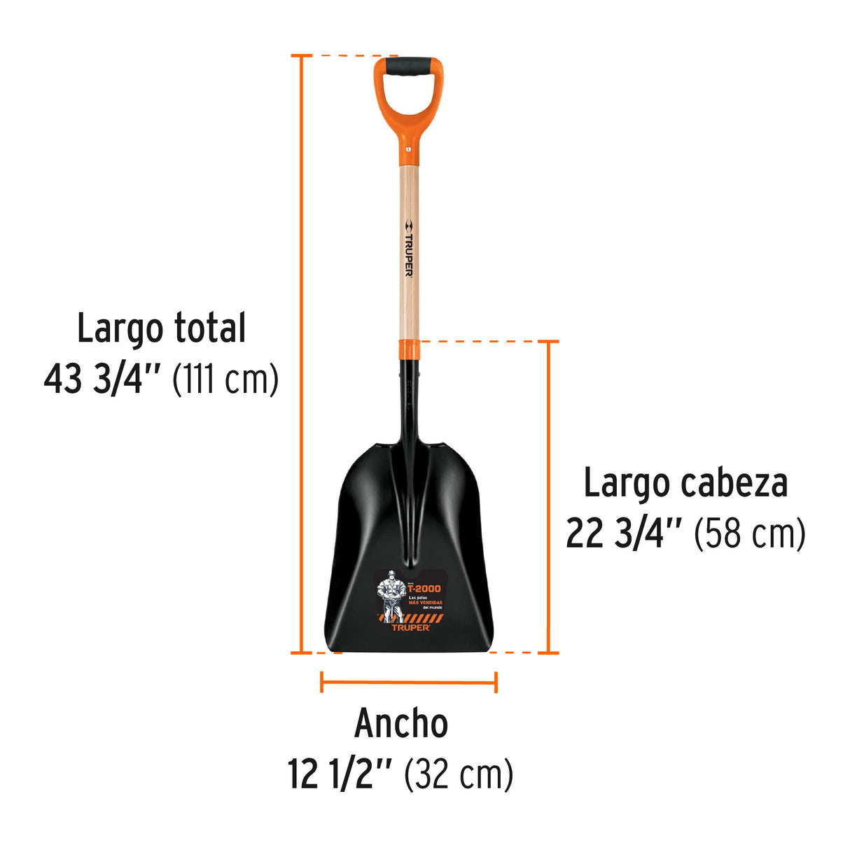 Pala Carbonera T-2000, Puño 'y', Truper