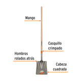 Pala Cuadrada Classic, Mango Largo 48', Truper
