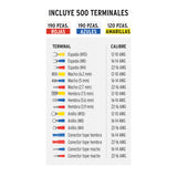 Kit de Crimpadora y 500 Terminales con Aislamiento, Truper