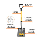 Pala Cuadrada Tru Pro, Puño 'y', Mango de Fibra de Vidrio