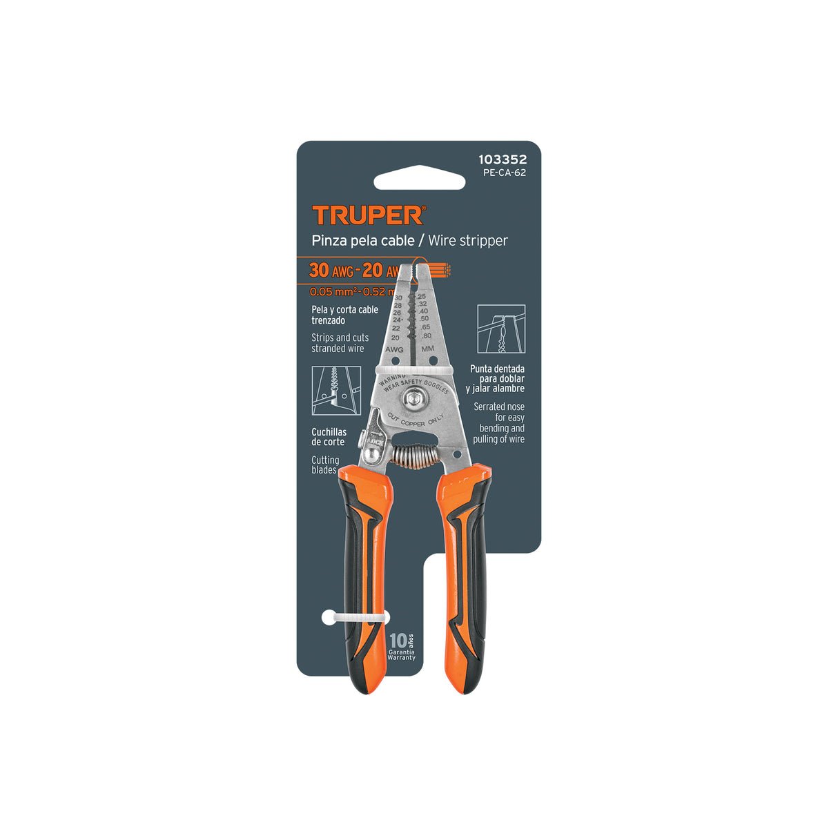 Pinza 6' Pela Cables, 30 a 20 AWG, Truper