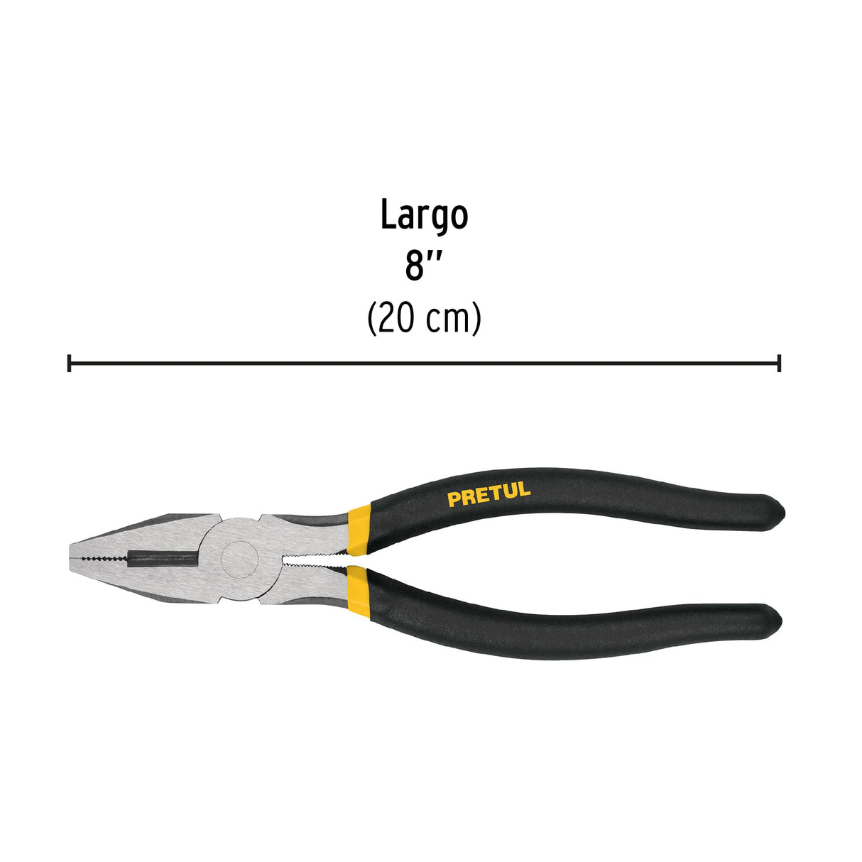 Pinza para Electricista 8' Mango de Vinil, a Granel, Pretul