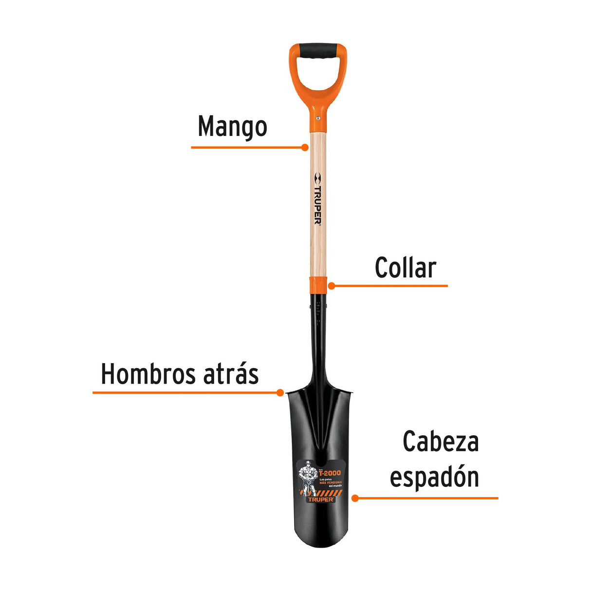 Pala Espadón T-2000, Puño 'y', Truper