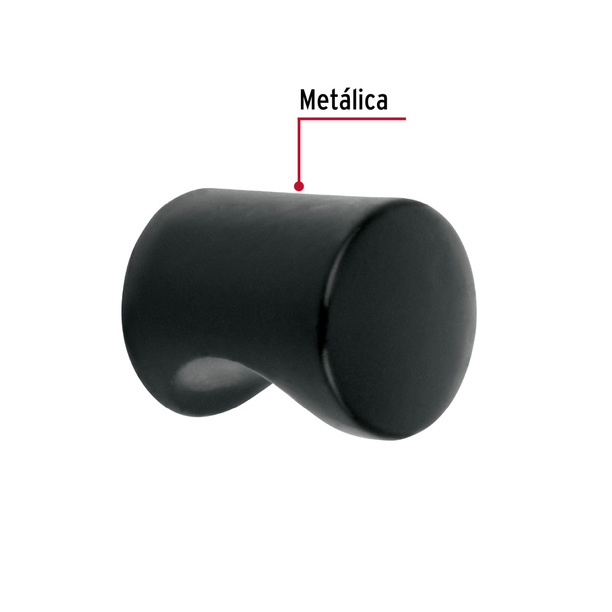 Perilla Estilo 'Cilindro' Acabado Negro, Hermex
