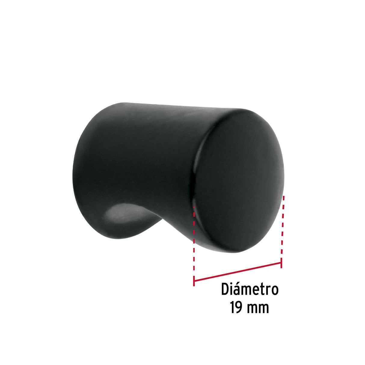 Perilla Estilo 'Cilindro' Acabado Negro, Hermex