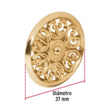 Perilla Metálica Estilo 'Colonial', Latón Brillante, Hermex