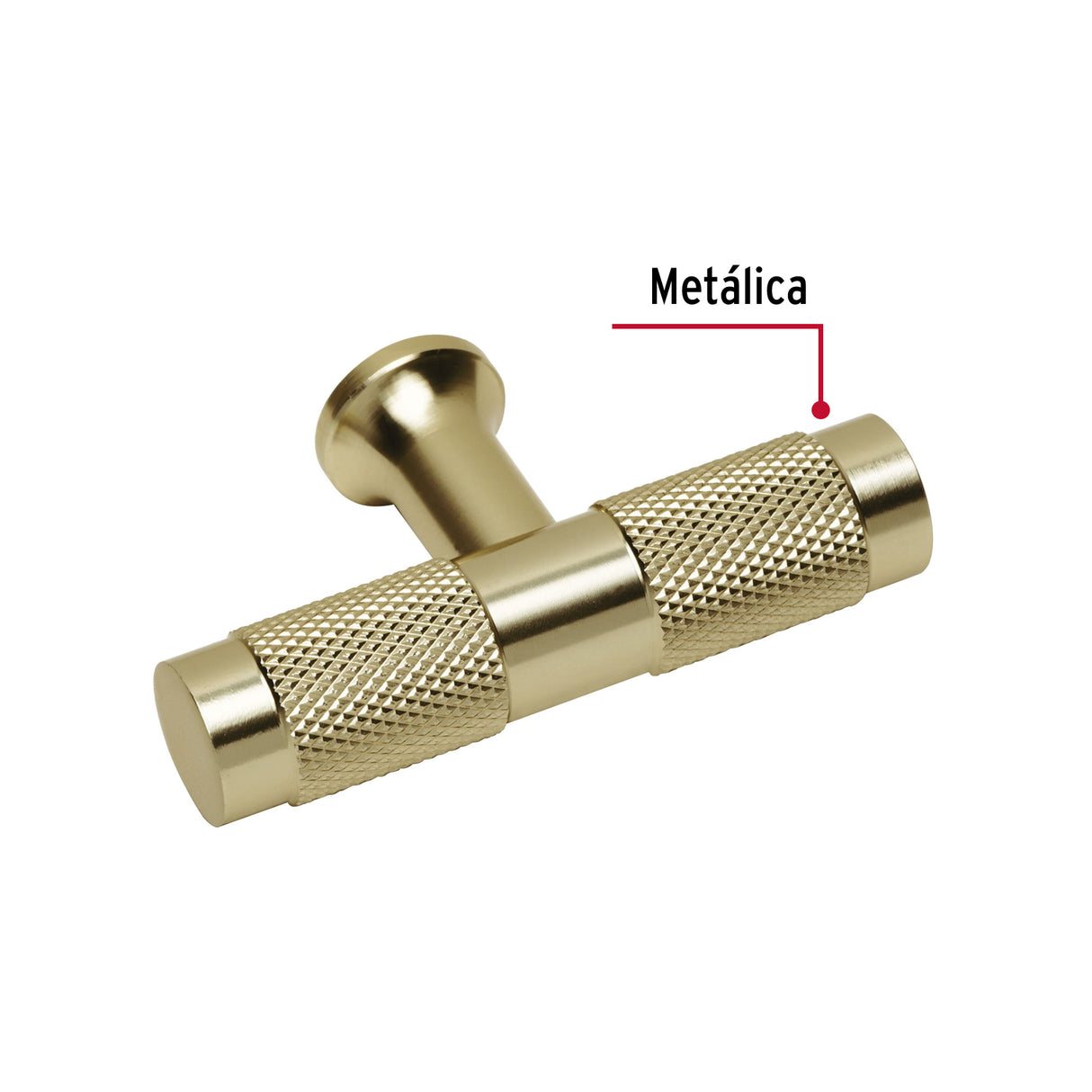Perilla Metálica Estilo ' Segovia', Latón Brillante, Hermex