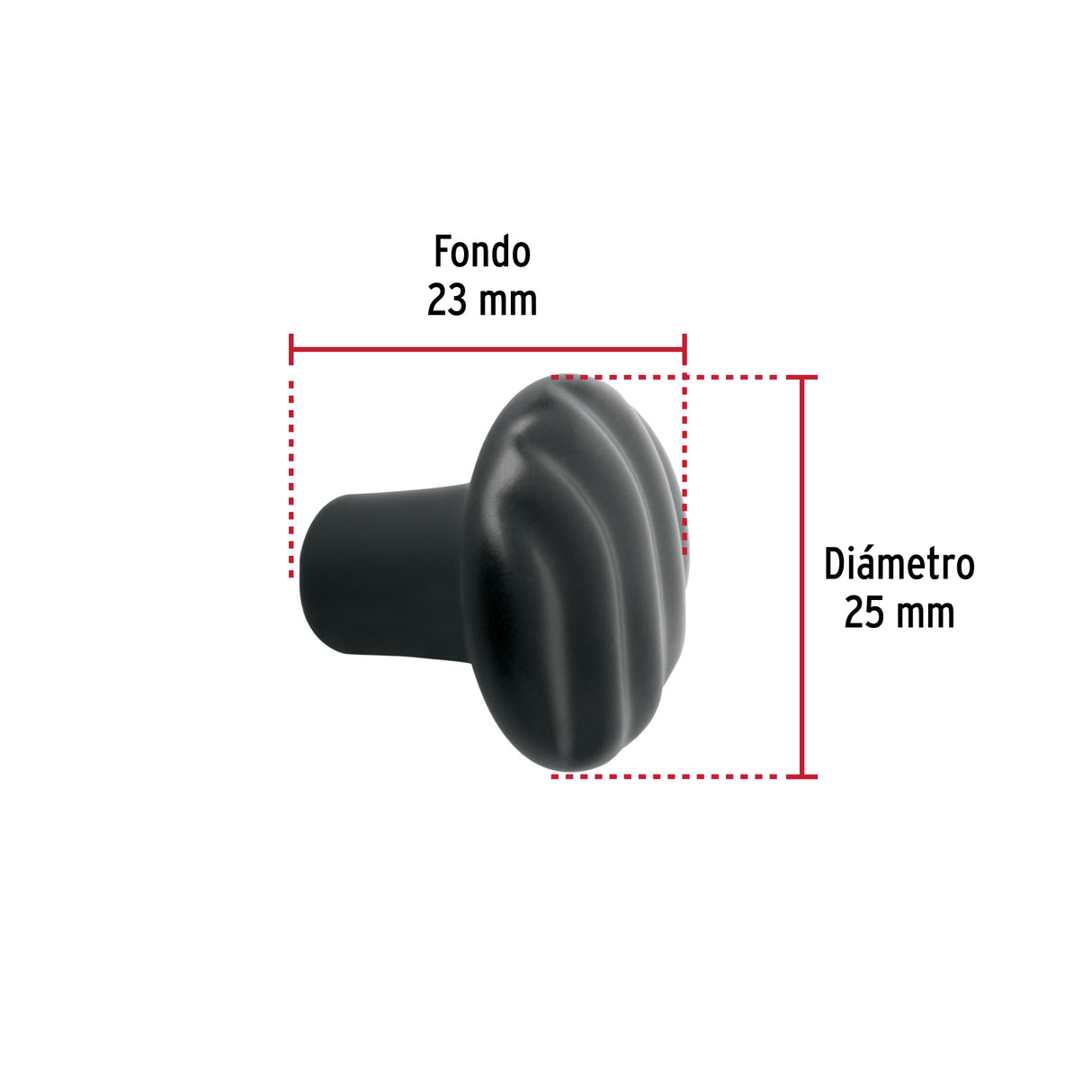 Perilla Metálica Estilo 'Toledo', Acabado Negro, Hermex