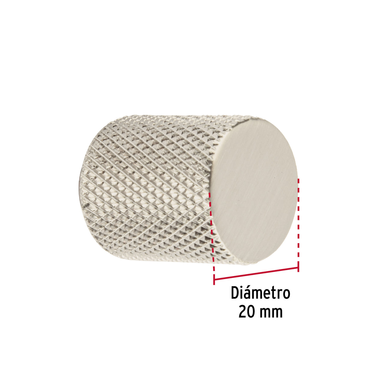 Perilla Metálica Estilo 'Cádiz', Níquel Satinado, Hermex