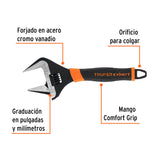 Llave Ajustable (Perico) 10' Boca Ancha Comfort Grip, Expert