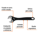Llave Ajustable (Perico) 10' Profesional Pavonada, Expert