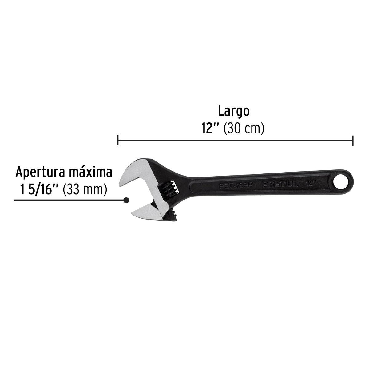 Llave Ajustable (Perico) 12' Pavonada, Pretul