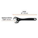 Llave Ajustable (Perico) 12' Profesional Pavonada, Expert