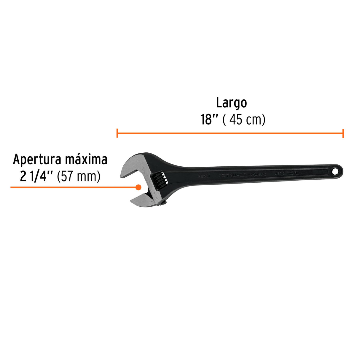 Llave Ajustable (Perico) 18' Profesional Pavonada, Expert