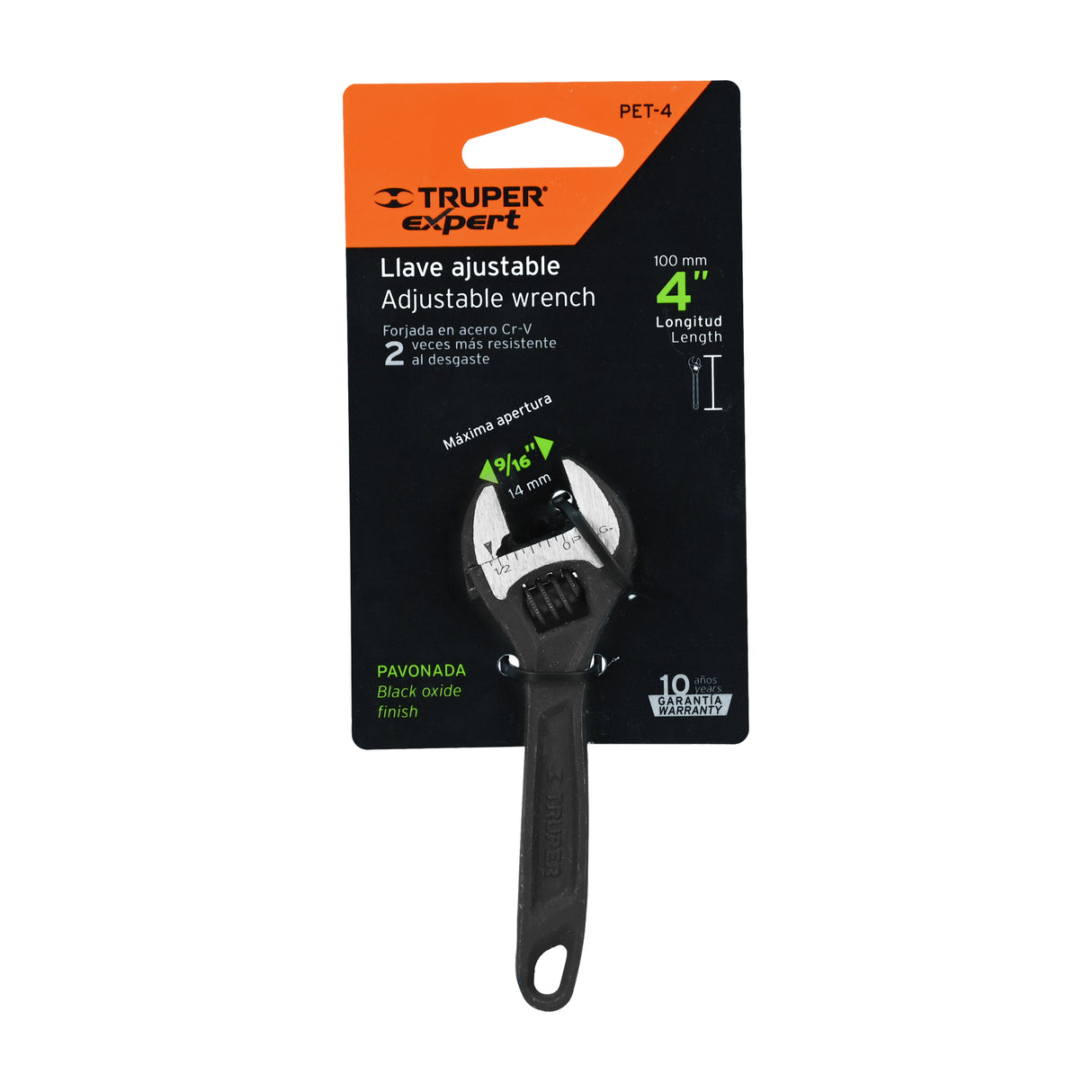 Llave Ajustable (Perico) 4' Profesional Pavonada, Expert