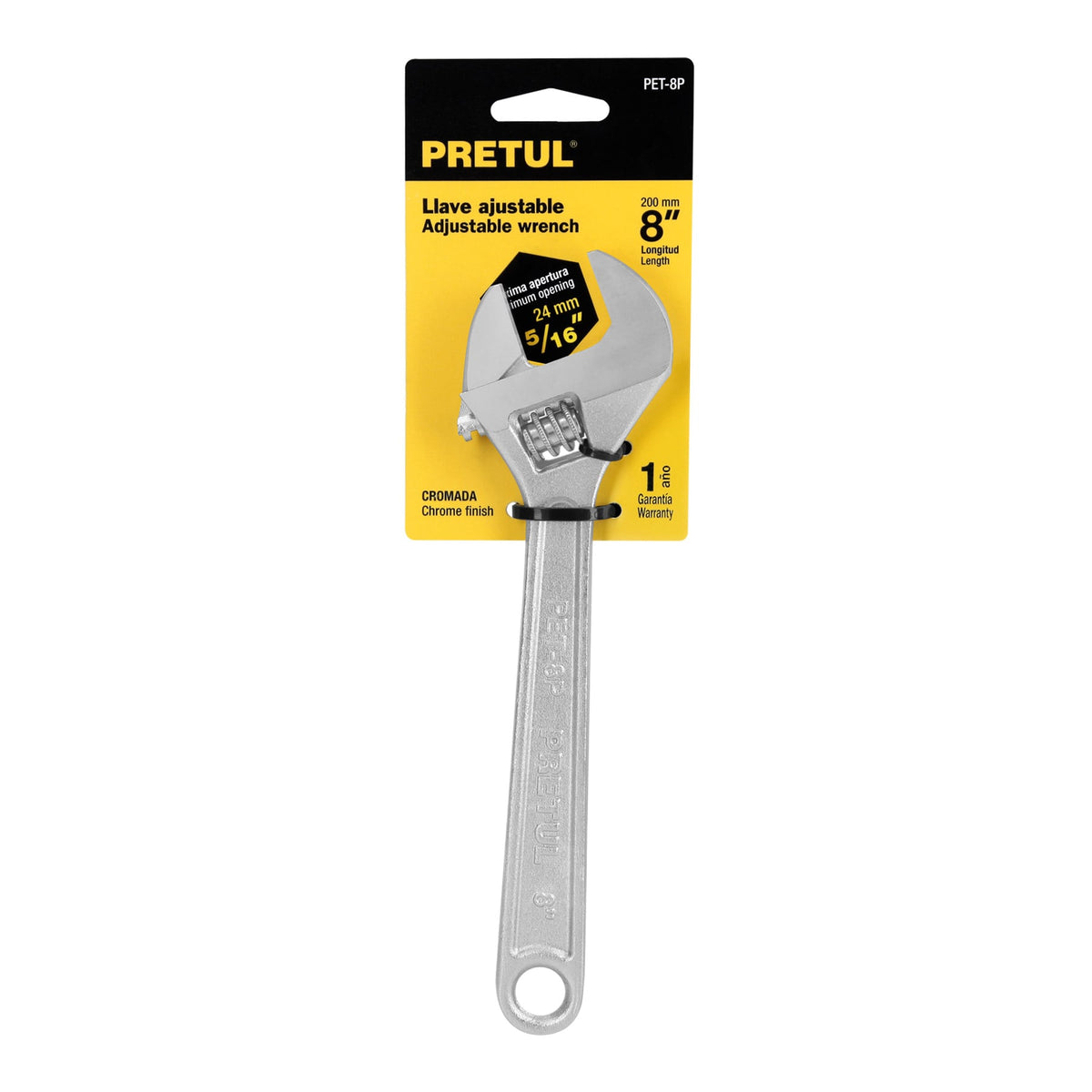 Llave Ajustable (Perico) 8' Cromada, Pretul