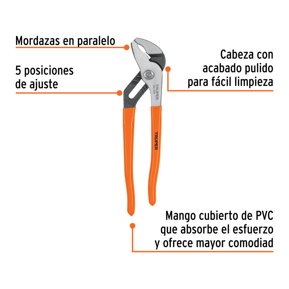 Pinza de Extensión 10' Mango de PVC, Truper