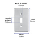 Placa de Acero Inox. para Interruptor Vertical, Standard
