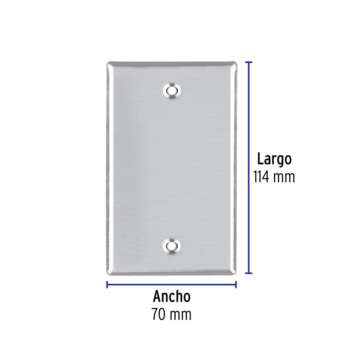 Placa de Acero Inoxidable Ciega, Línea Standard