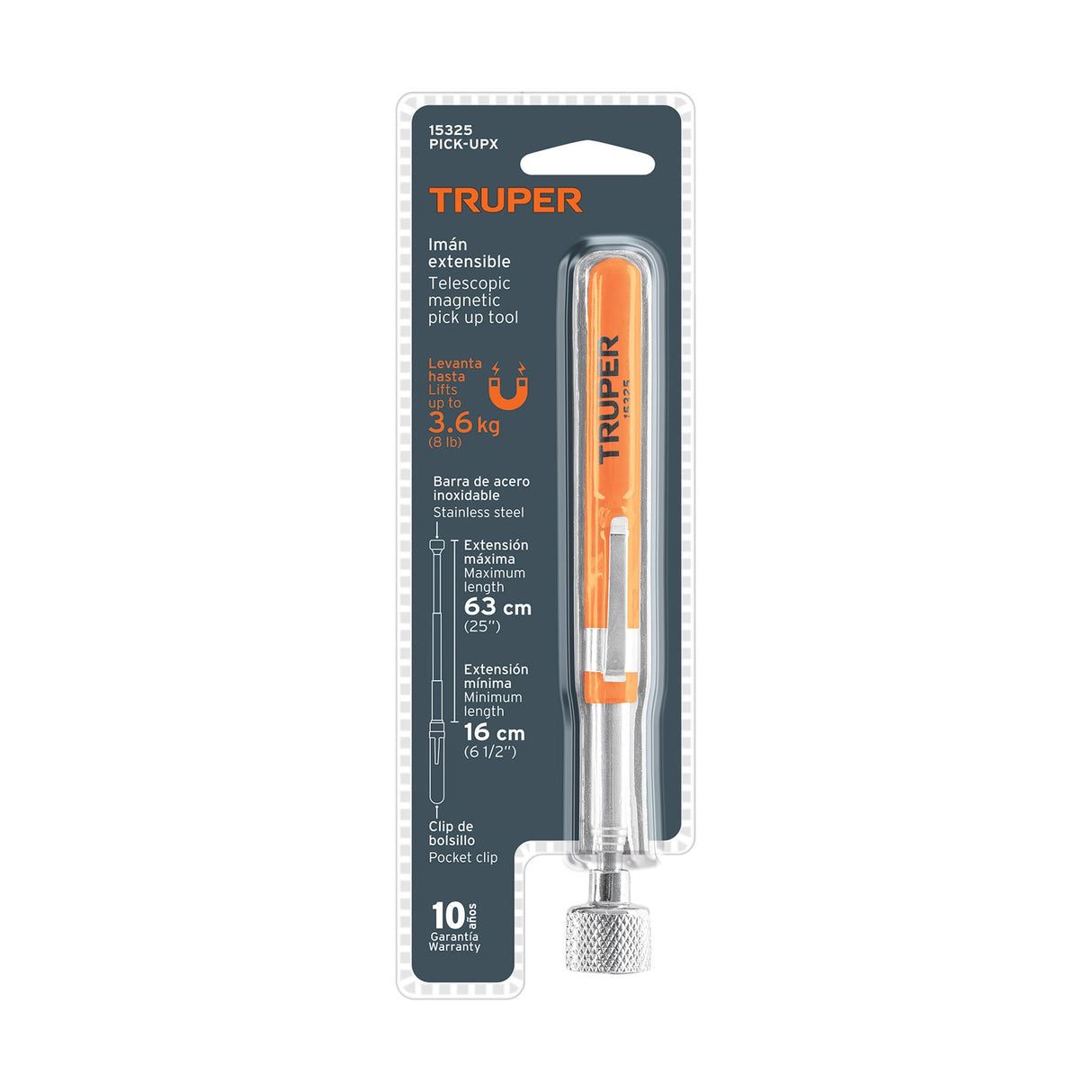 Imán Extensible de Acero Inoxidable, 3.6 kg, Truper