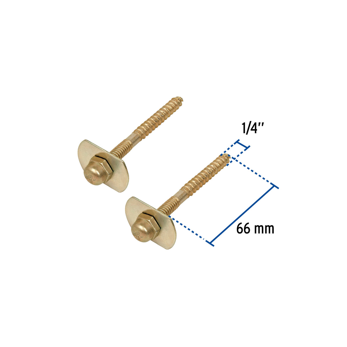 Bolsa con 2 Pijas 1/4' X 66 mm para Base de Wc a Piso, Foset