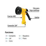 Pistola Plástica para Riego de 5', 5 Funciones, Pretul