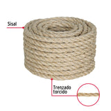 Piola de Sisal (Henequén) de 10 mm X 15 m Natural, Fiero