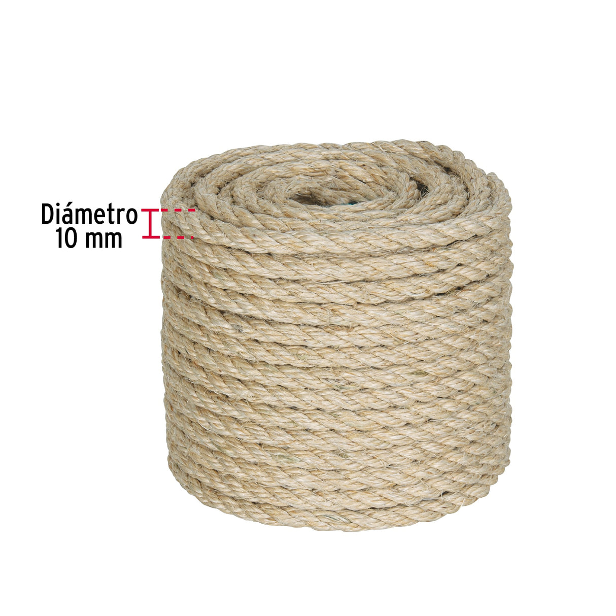 Piola de Sisal (Henequén) de 10 mm X 30 m Natural, Fiero