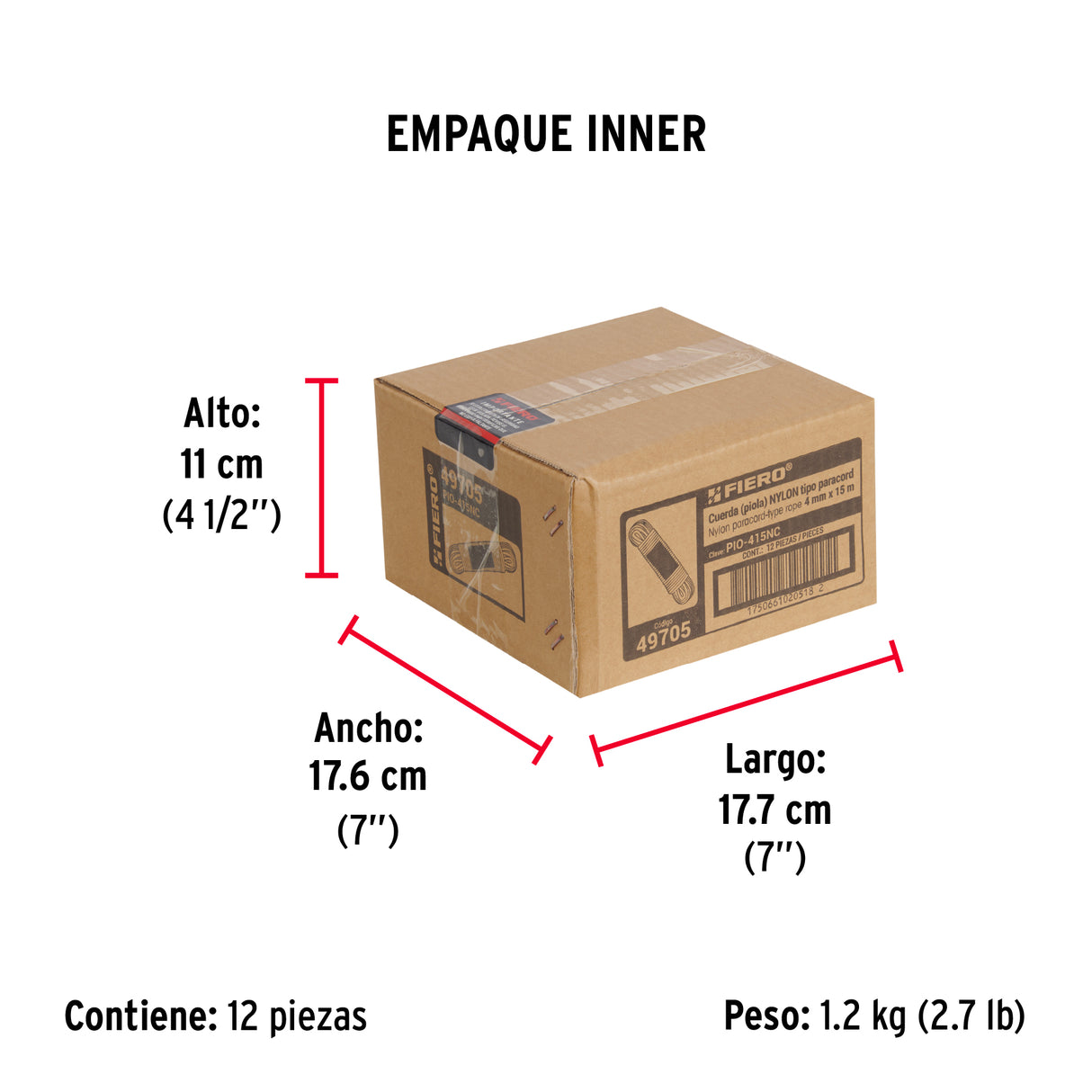 Piola de Nylon Paracord de 4 mm X 15M Camo, Madeja, Fiero