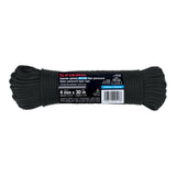 Piola de Nylon Paracord de 4 mm X 30M Negro, Madeja, Fiero