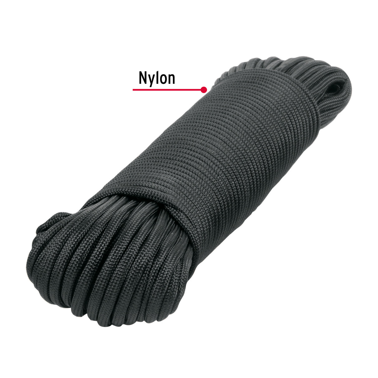 Piola de Nylon Paracord de 4 mm X 30M Negro, Madeja, Fiero