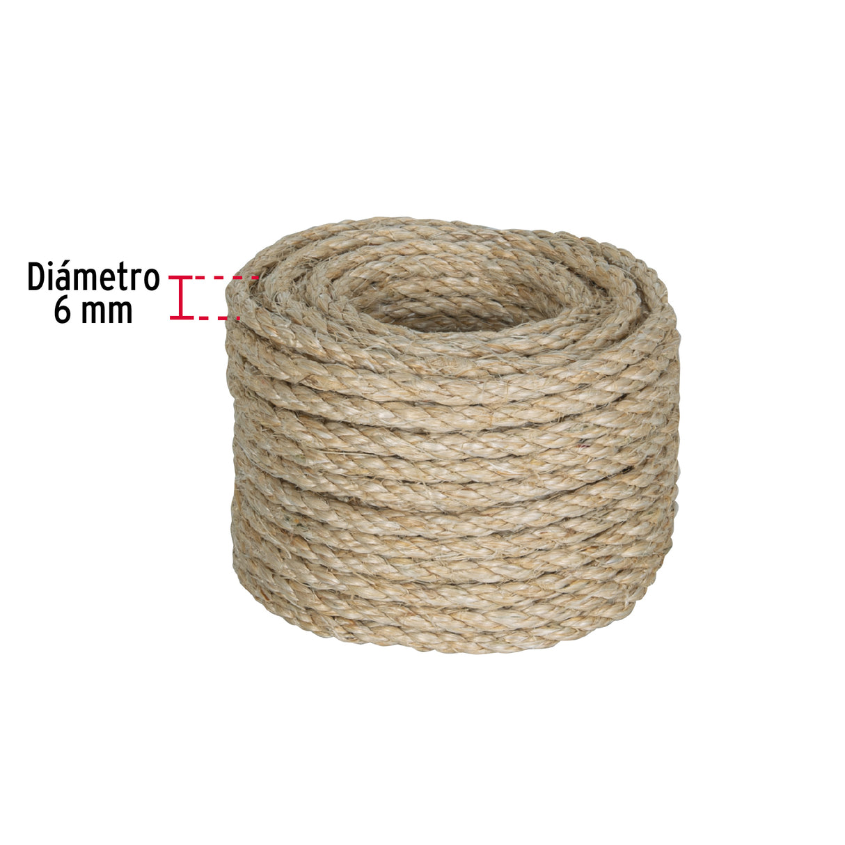 Piola de Sisal (Henequén) de 6 mm X 15 m Natural, Fiero